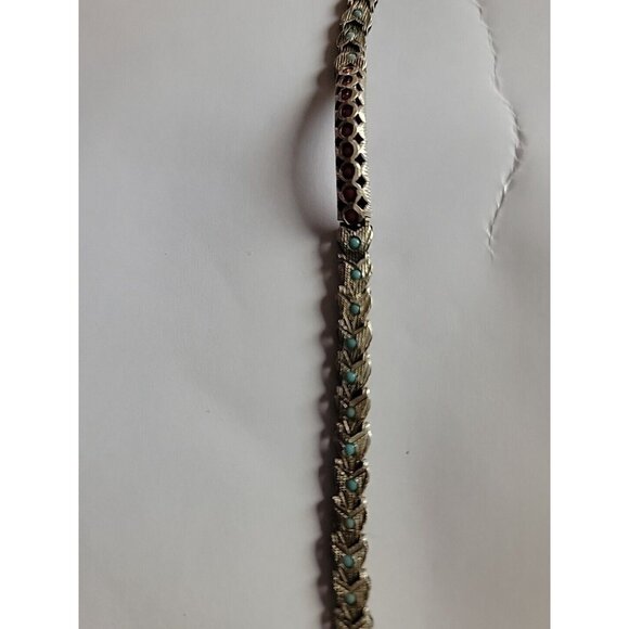 Vintage Native American Silver And Turquiose Bracelet - Picture 5 of 6